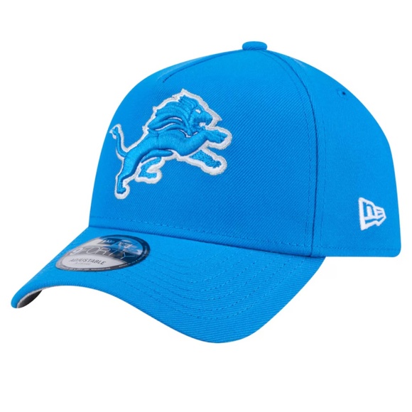 Men's New Era Blue Detroit Lions A-Frame 9FORTY Adjustable Hat - Picture 1 of 4